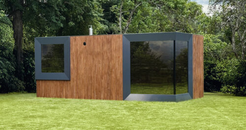 Genevas modular sauna Zürich with nature surrounding