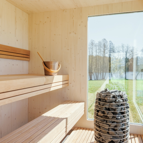 Genevas steam room interior natural